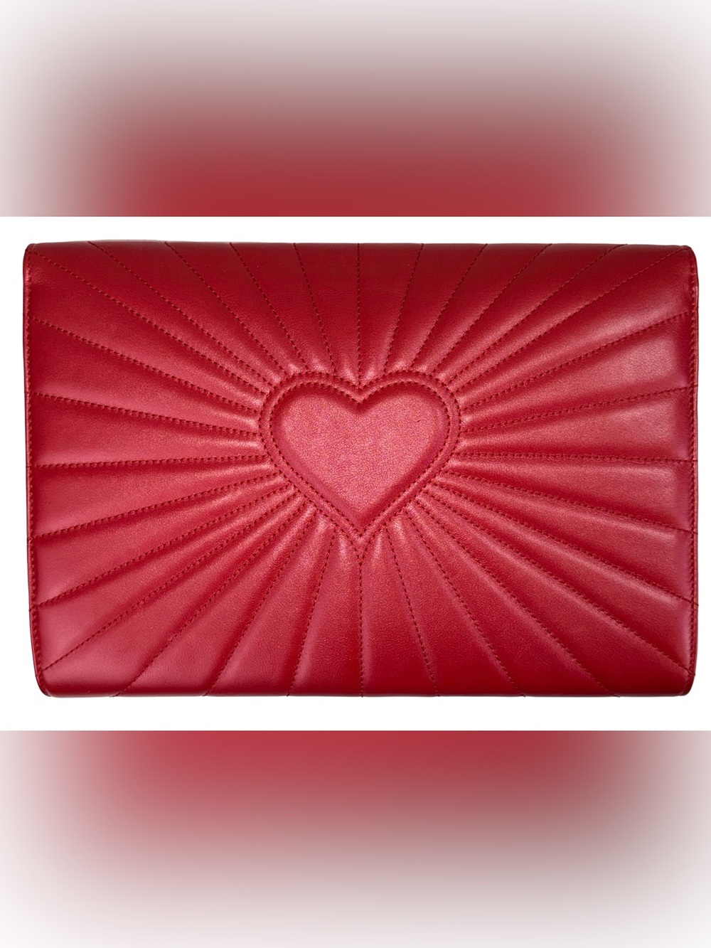 GUCCI QUEEN MARGARET BEE CLUTCH IN RED - Picture 3 of 11
